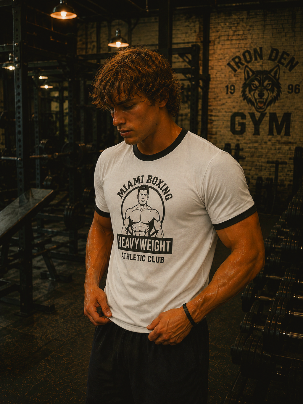 Vintage Gym Graphic Unisex Ringer T-shirt